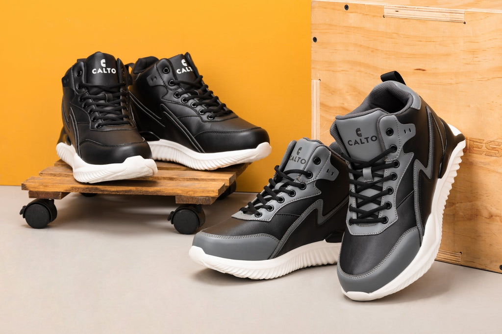 Men's Black & Grey Lightweight Sneakers S3061