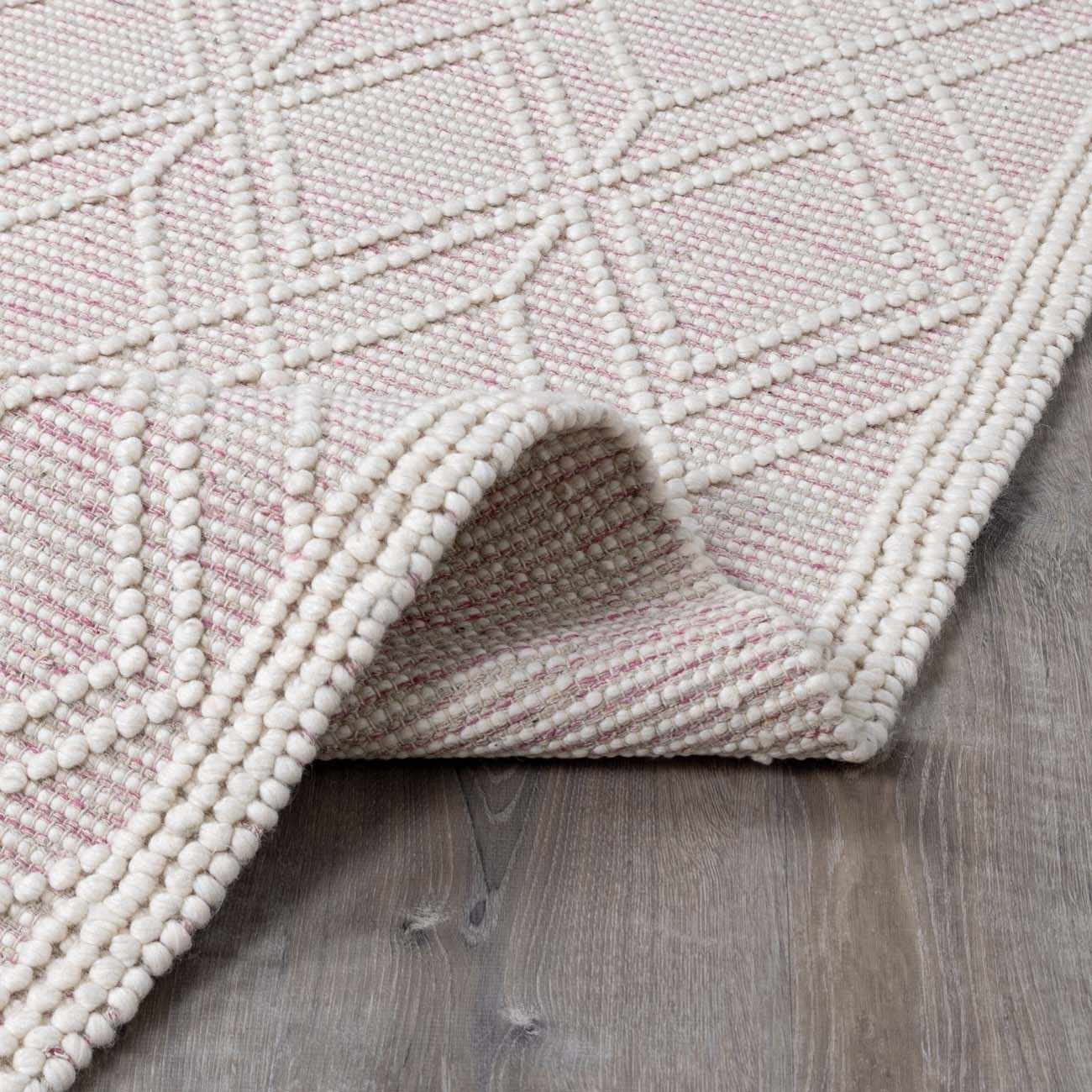 Ramsbury Soft Pink Wool Rug - Clearance