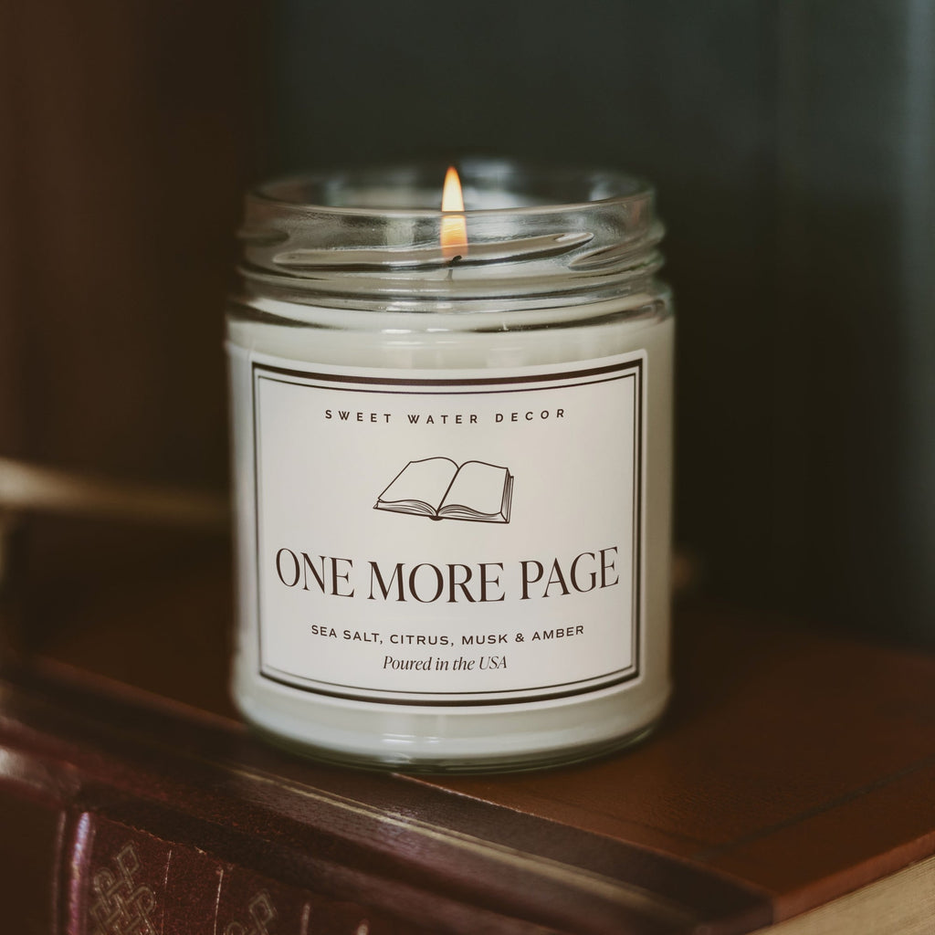 One More Page Soy Candle - Clear Jar - 9 oz