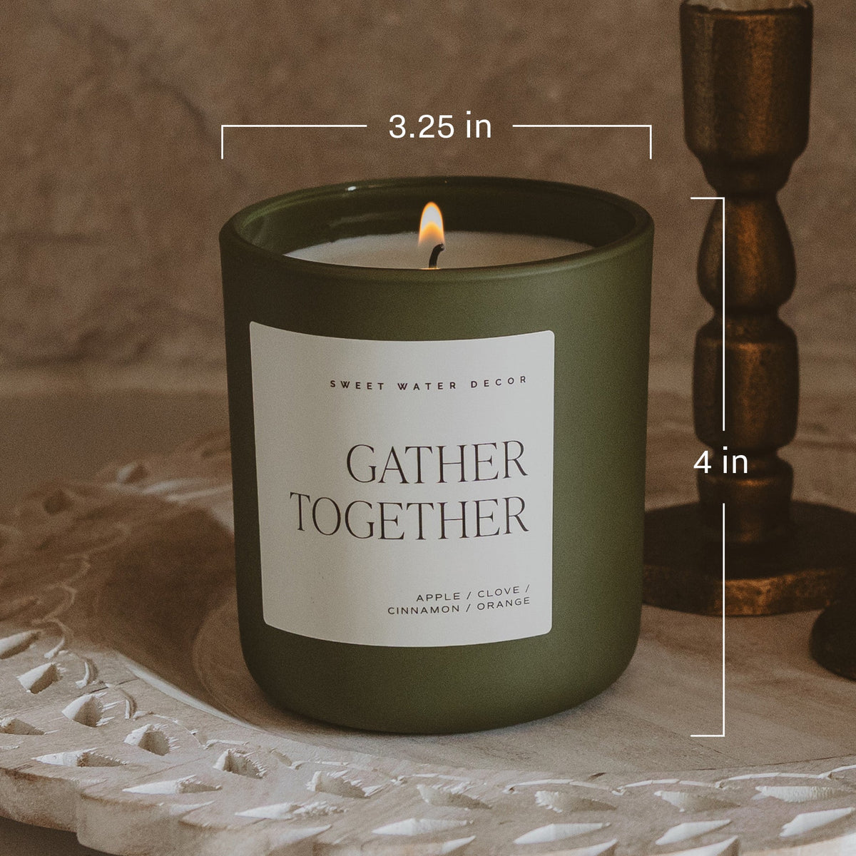 Holiday Cheer Soy Candle - Olive Matte Jar - 15 oz (Christmas Tree)