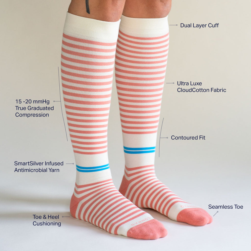 CloudCotton Compression Socks - Stripes