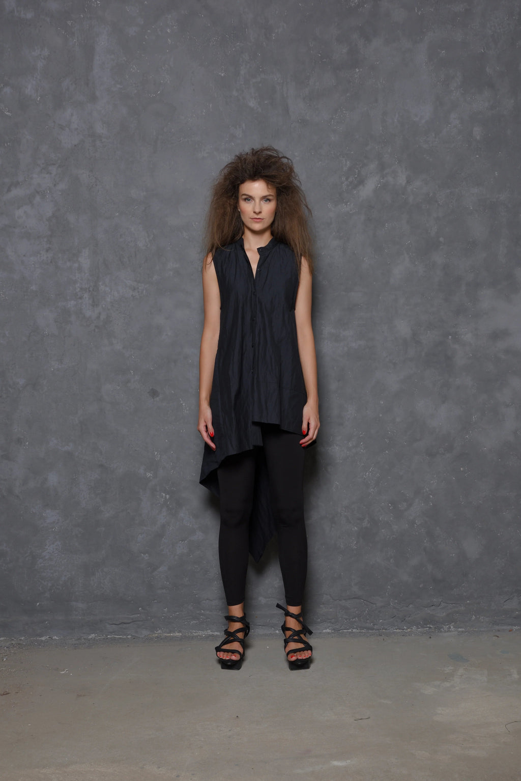 Sleeveless Asymmetrical Tunic Shirt