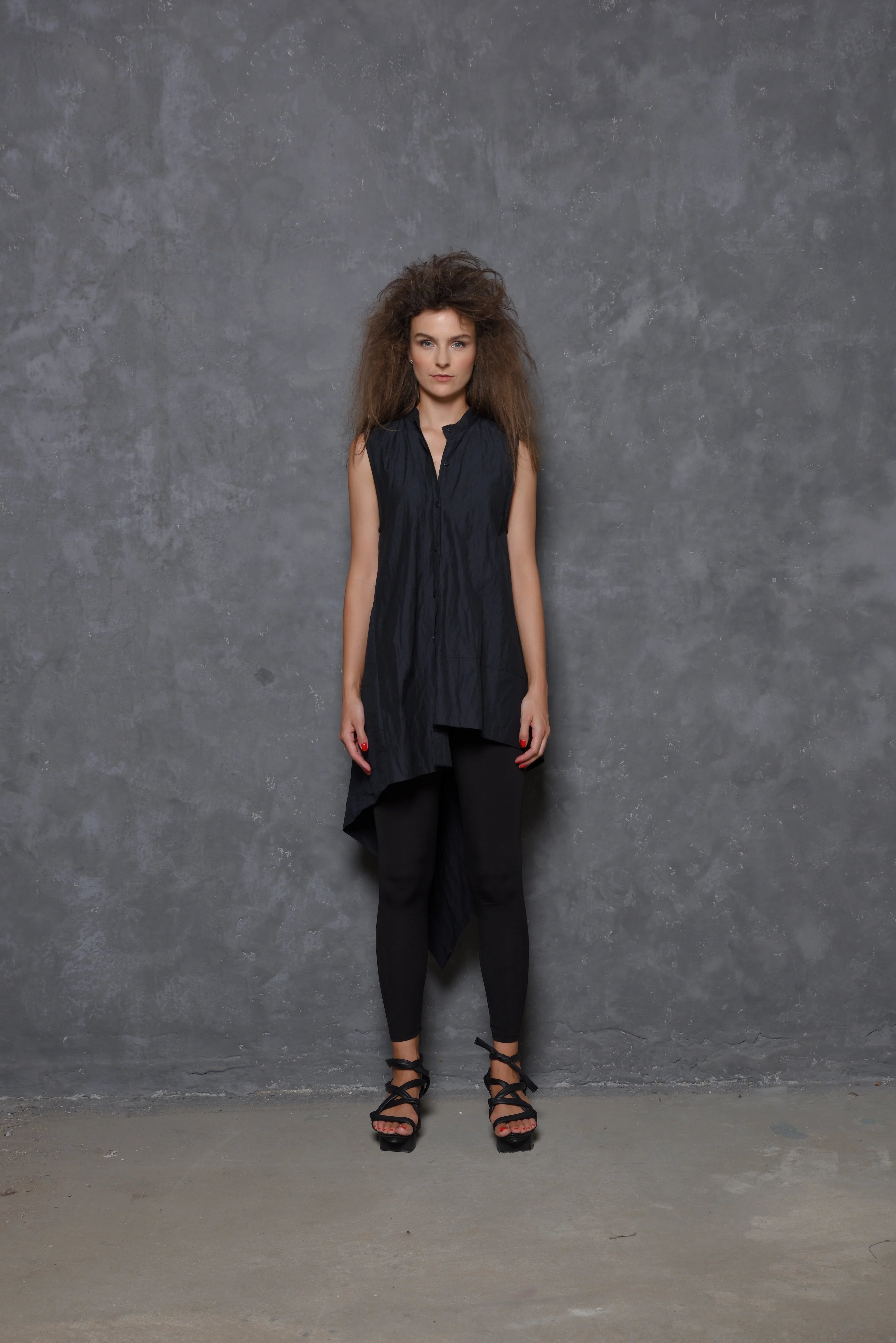 Sleeveless Asymmetrical Tunic Shirt