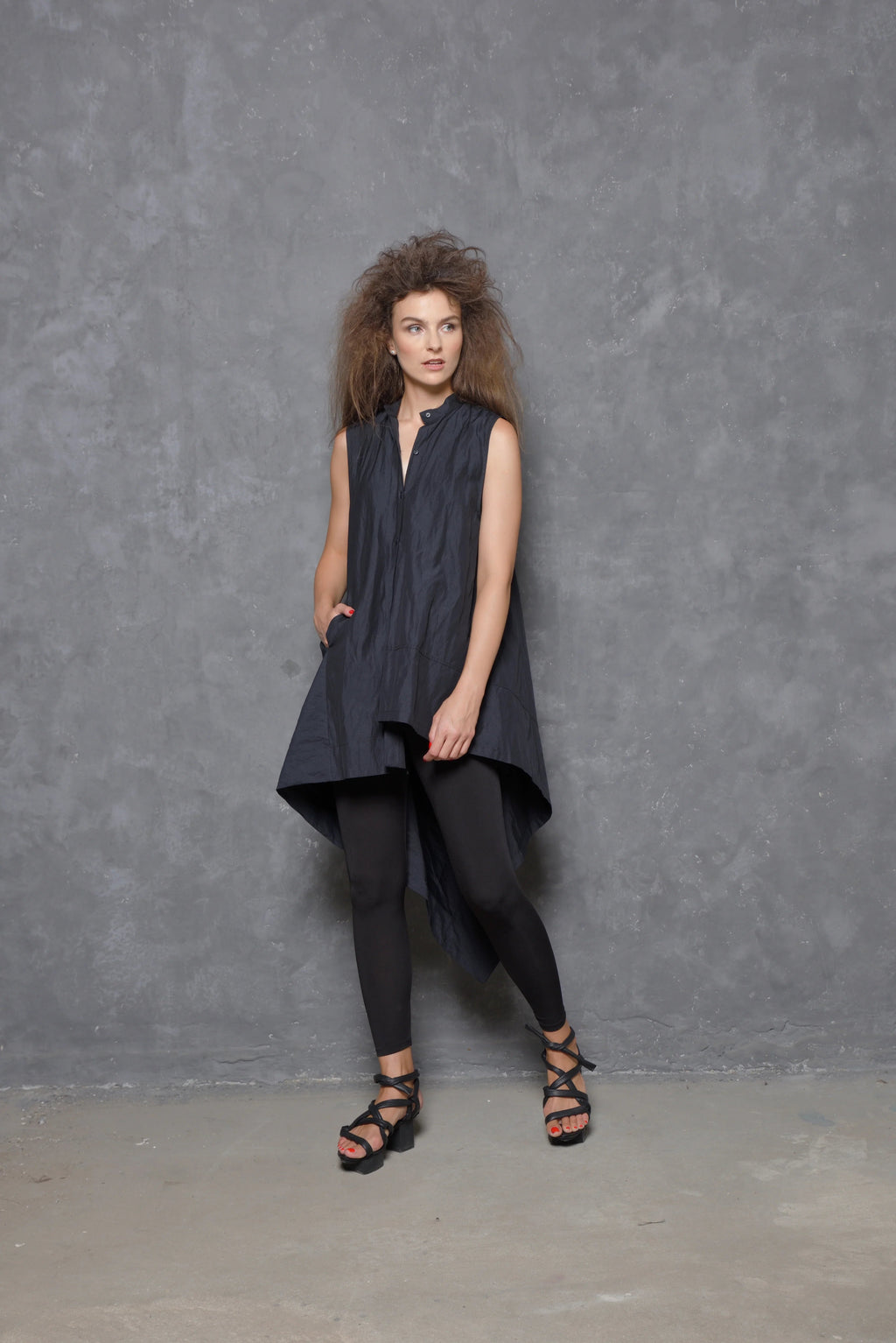Sleeveless Asymmetrical Tunic Shirt