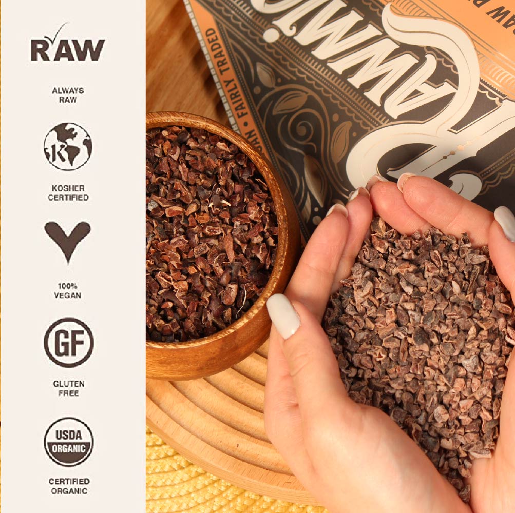 Raw Organic Cacao Nibs - 16 oz