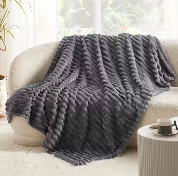 Ultra-Soft Double-Sided Fleece Blanket – Gray