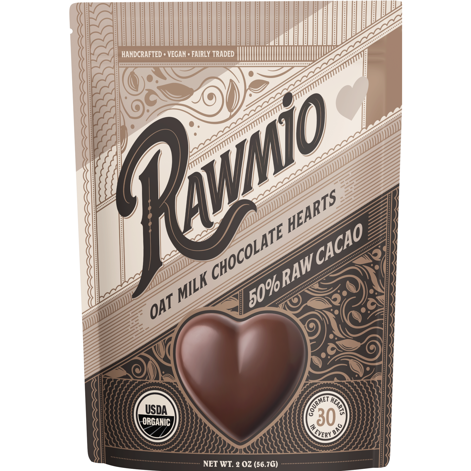 Raw Oat Milk Chocolate Hearts