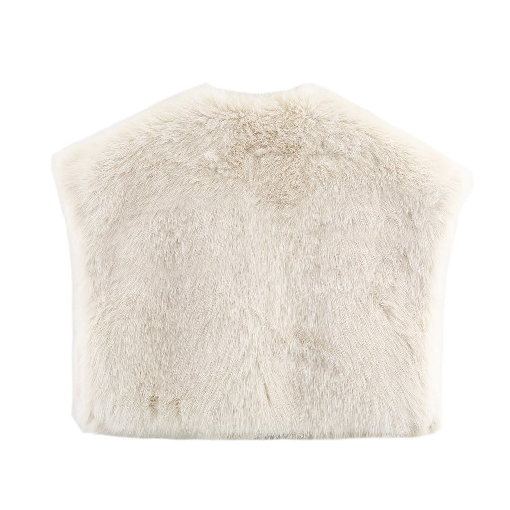 BYMANYC Women's Sleeveless Faux Fur Vest