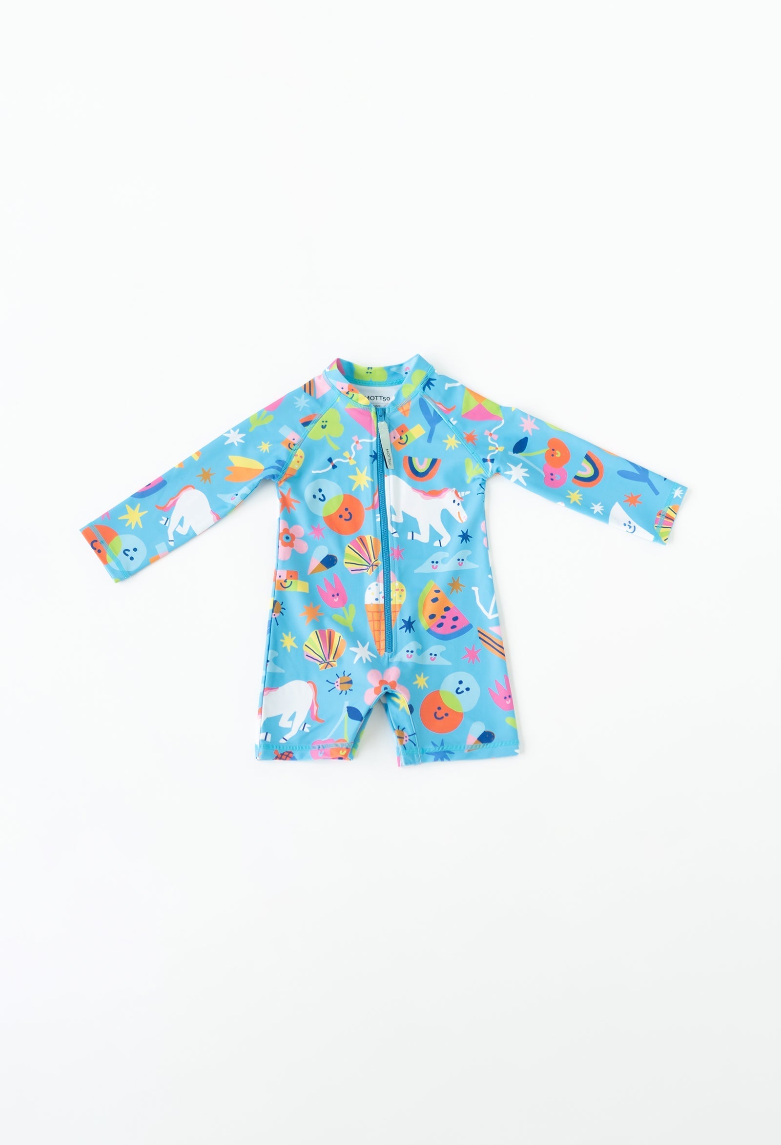 Mini Taylor - Baby Long Sleeve Sunsuit - Rainbows & Unicorns