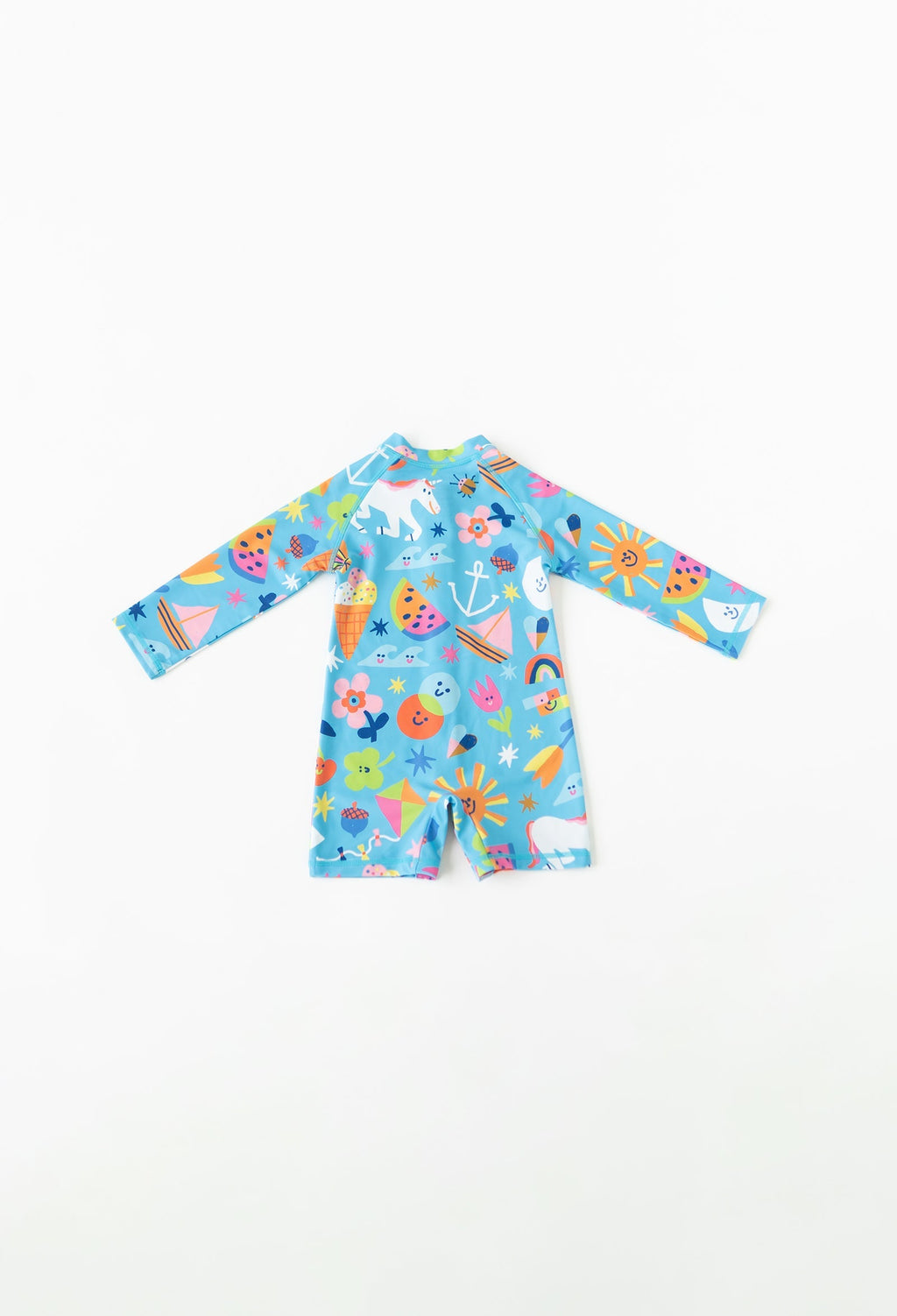Mini Taylor - Baby Long Sleeve Sunsuit - Rainbows & Unicorns
