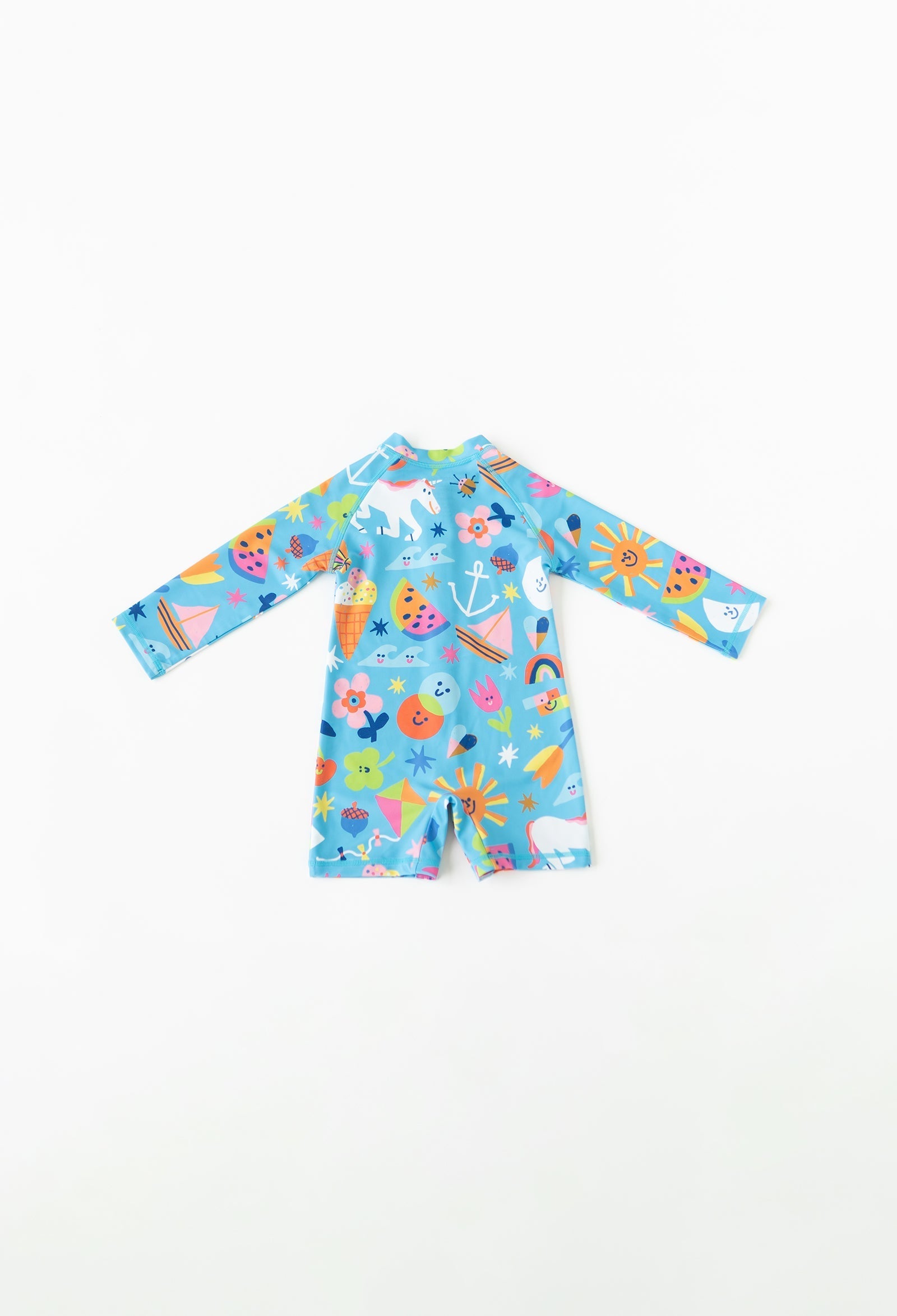 Mini Taylor - Baby Long Sleeve Sunsuit - Rainbows & Unicorns