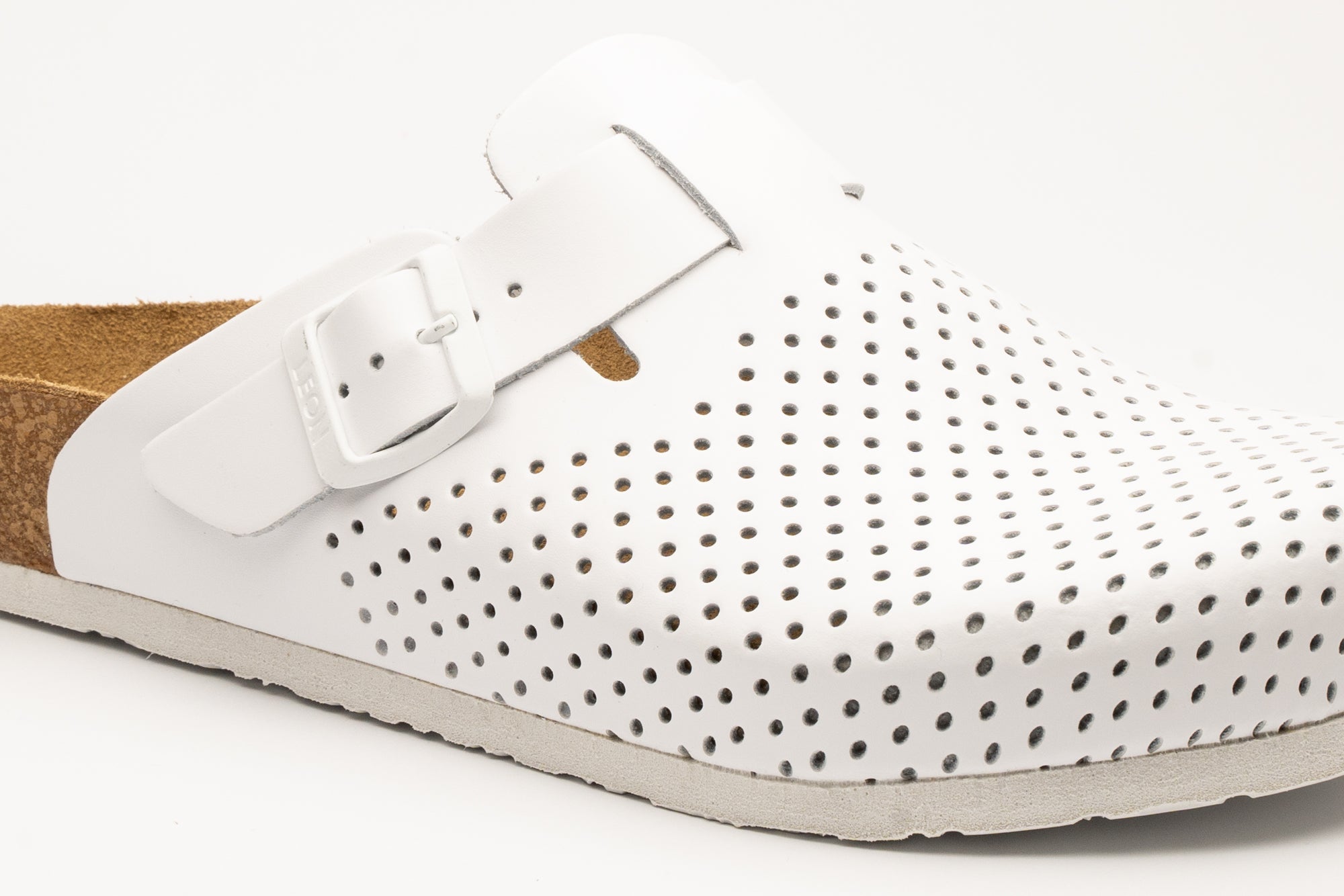 Bjorn Men's Leather Clogs - Breathable Perforated Slip-On Shoes with Cork Style Footbed