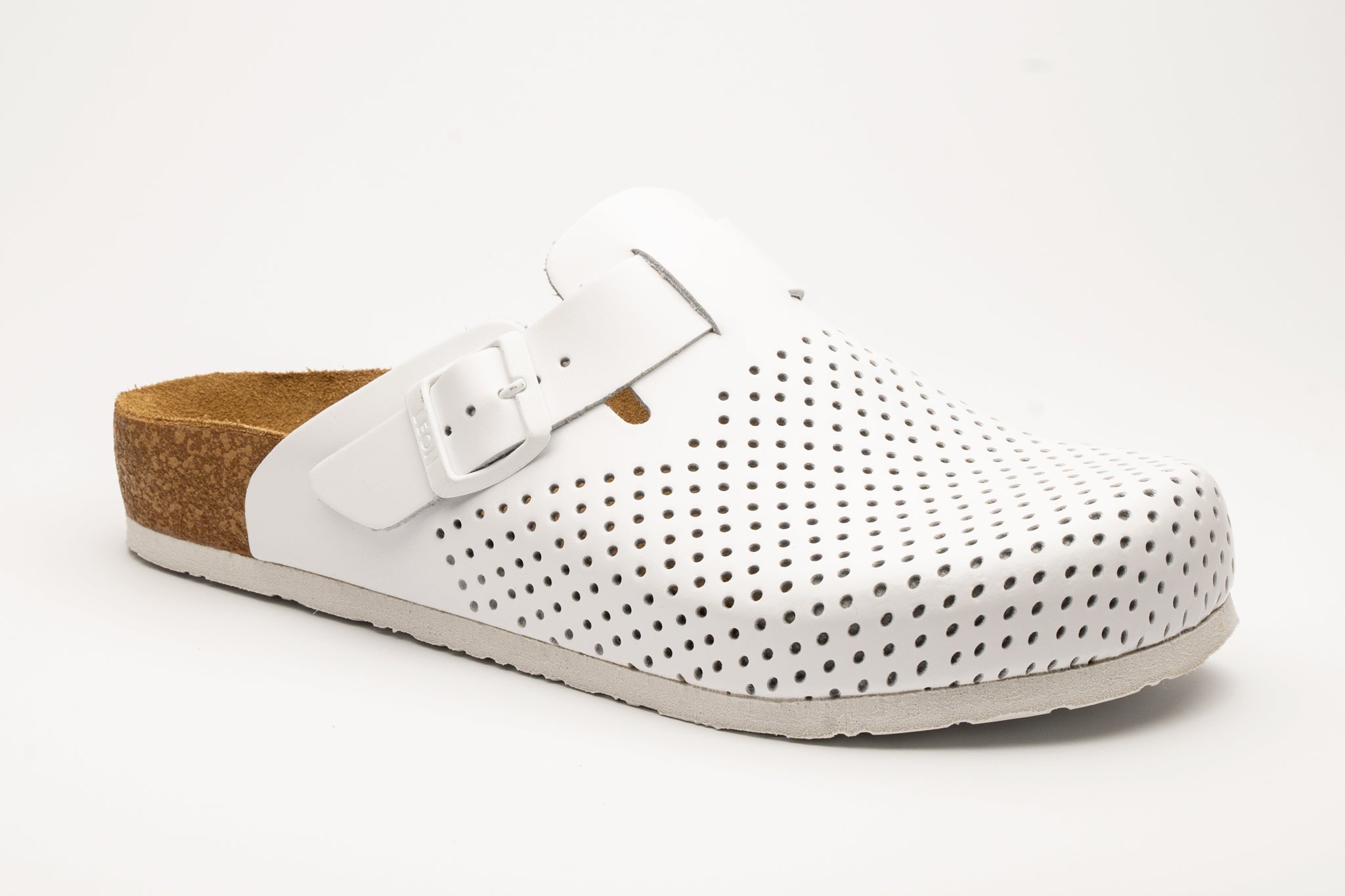 Bjorn Men's Leather Clogs - Breathable Perforated Slip-On Shoes with Cork Style Footbed