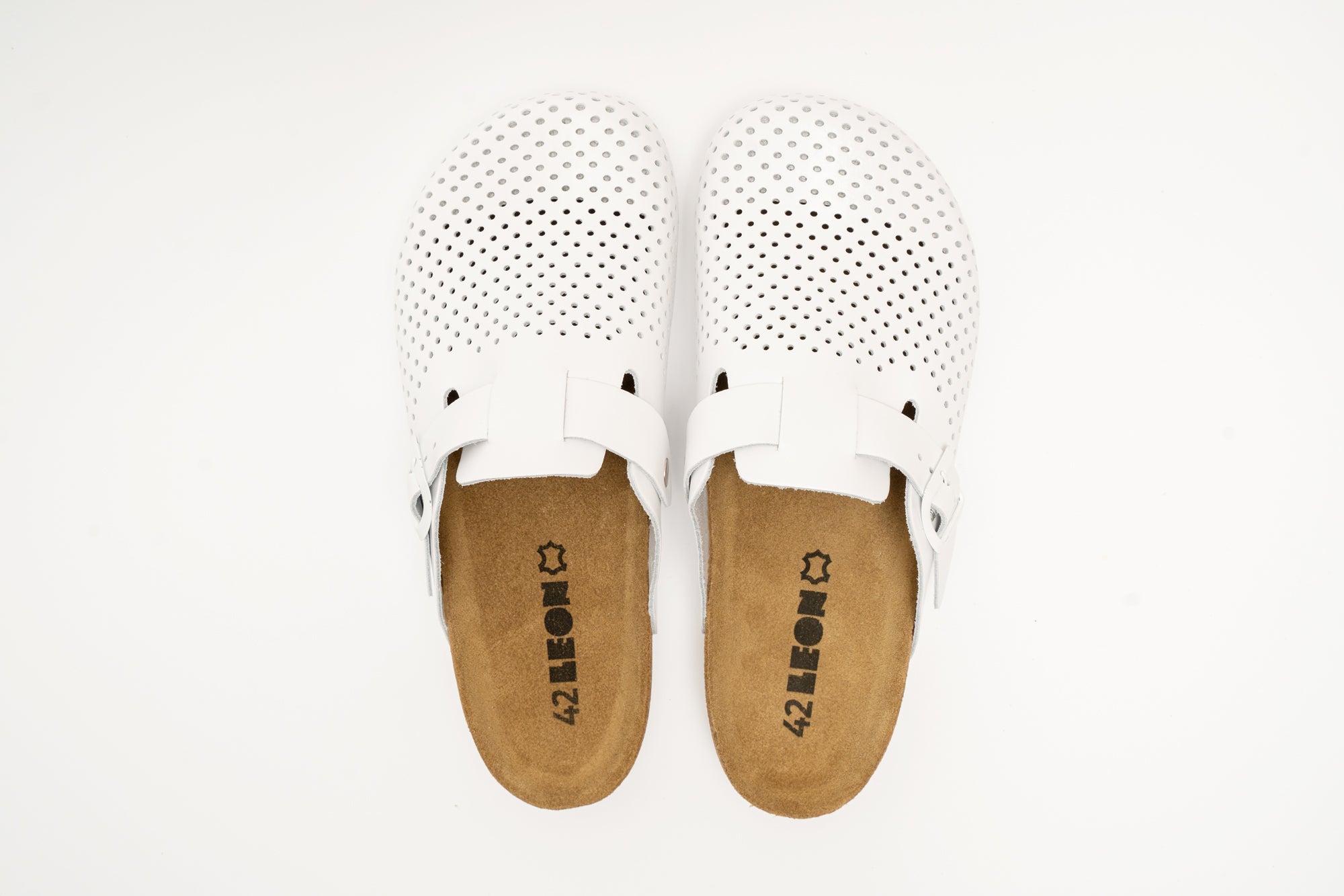 Bjorn Men's Leather Clogs - Breathable Perforated Slip-On Shoes with Cork Style Footbed