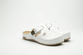 Leona Women's Leather Clog - Orthopedic with Adjustable Buckle and Perforated Leather for Breathability