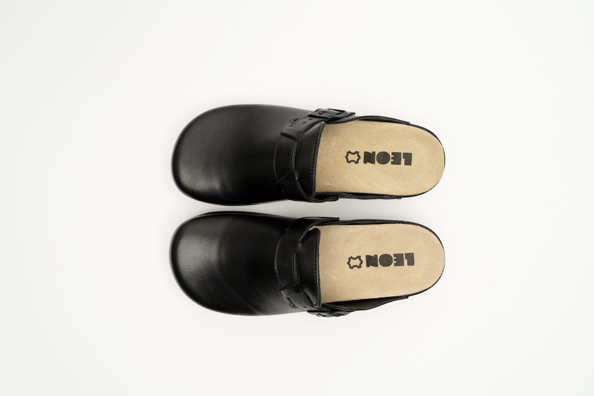 Nora I Women's Leather Clog - Removable Gel Insole & Adjustable Buckle