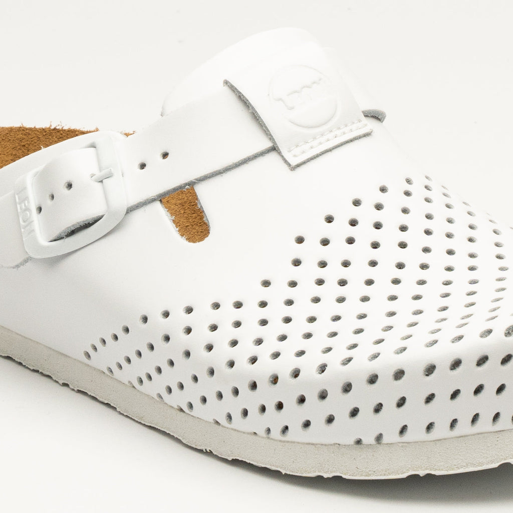 Edita Women's Leather Clog - Orthopedic Cork-style Clog with Adjustable Buckle