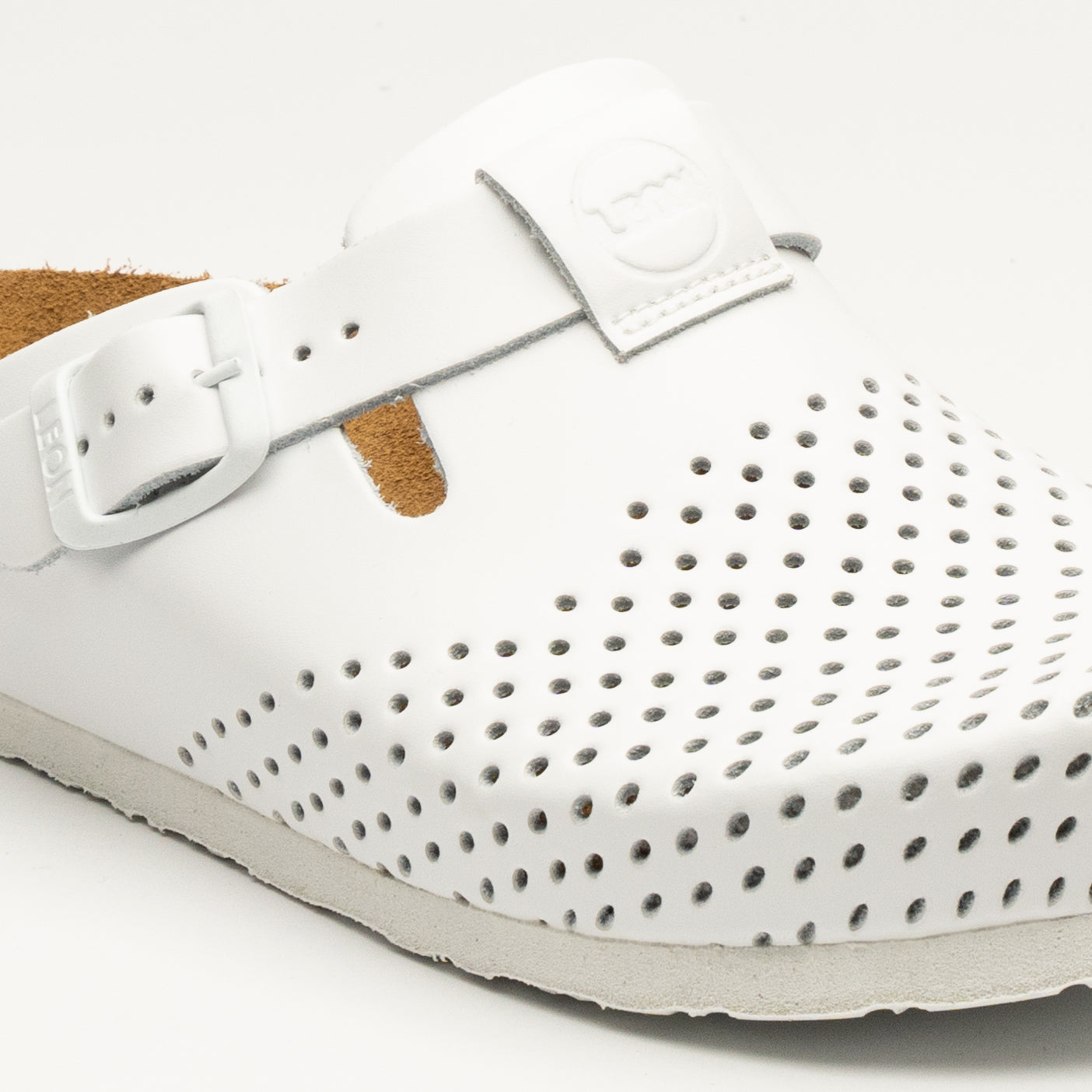 Edita Women's Leather Clog - Orthopedic Cork-style Clog with Adjustable Buckle