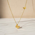 Gold Plated Butterfly Pendant Necklace – Stainless Steel Layered Jewelry | Child & Teen Safe | Amtikiss Casuals