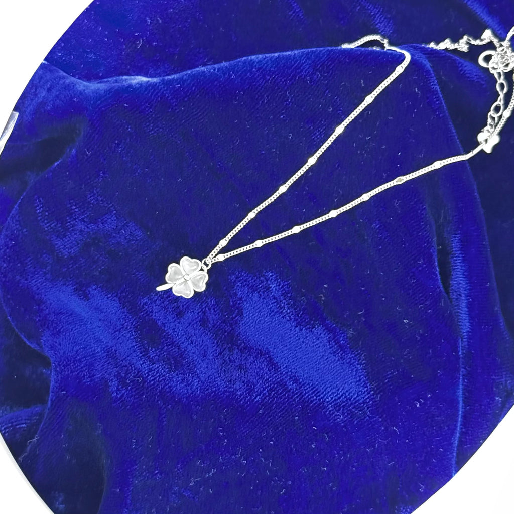 925 Sterling Silver Four-Leaf Clover Necklace – Hypoallergenic Lucky Charm with Mother-of-Pearl Inlay for Sensitive Skin | Women's | Amtikiss Casuals