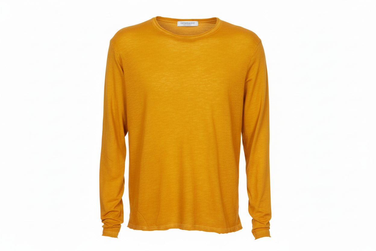 100% Cotton Roll Neck Cold Dyed T-Shirt (L/S)