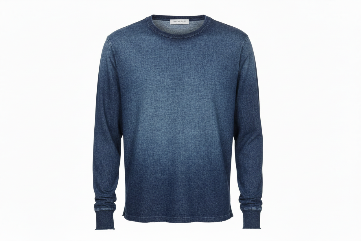 100% Cotton Roll Neck Cold Dyed T-Shirt (L/S)