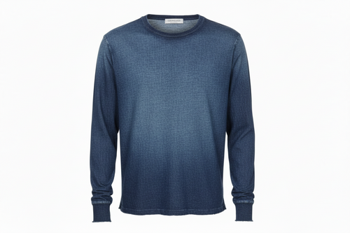 100% Cotton Roll Neck Cold Dyed T-Shirt (L/S)