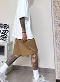 Loose-Fit Cropped Wide-Leg Pants with Elastic Waist