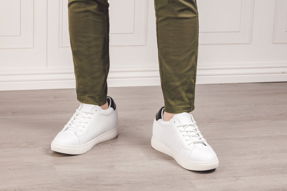 Men's White Elevator Sneakers H0833