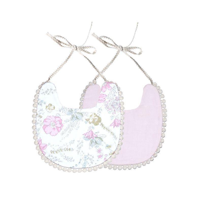 Baby Floral Vintage Newborn Double Side Bandana Bibs For Boys And Girls