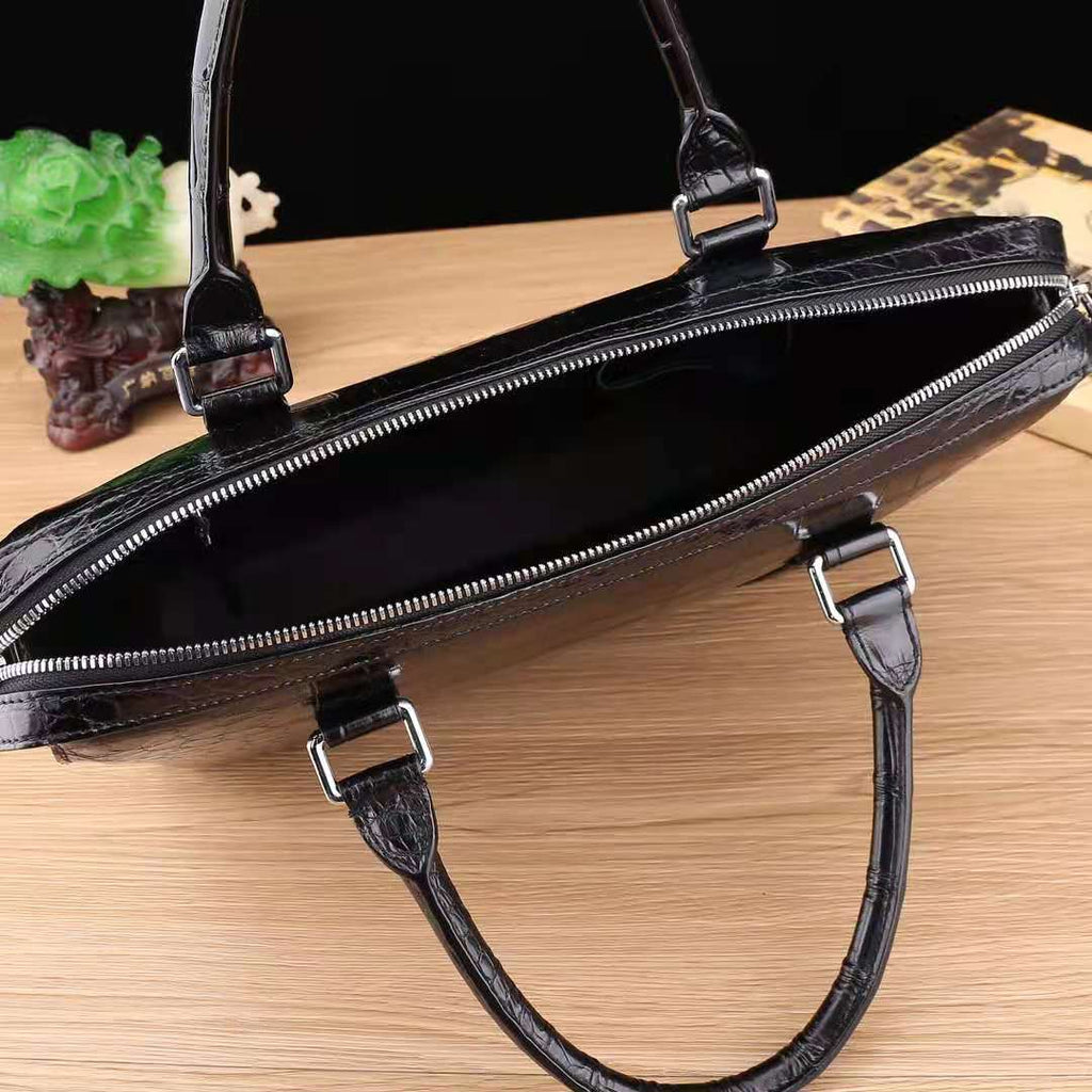 Crocodile belly Briefcase Handmade Business Laptop Bag Men's