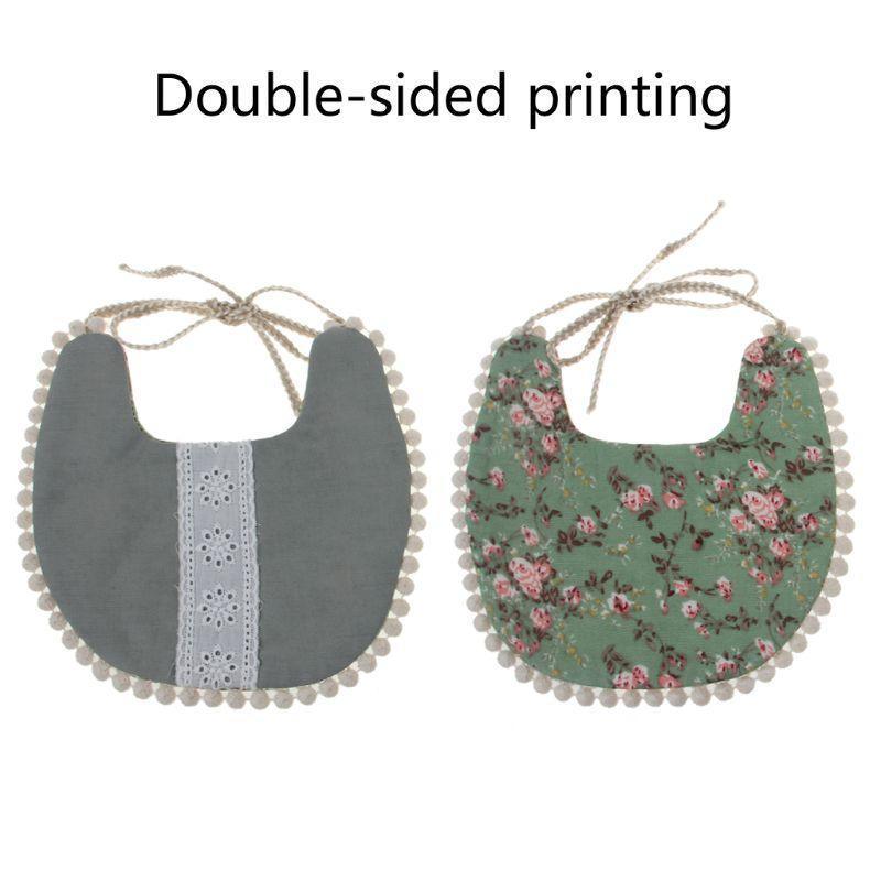 Baby Floral Vintage Newborn Double Side Bandana Bibs For Boys And Girls