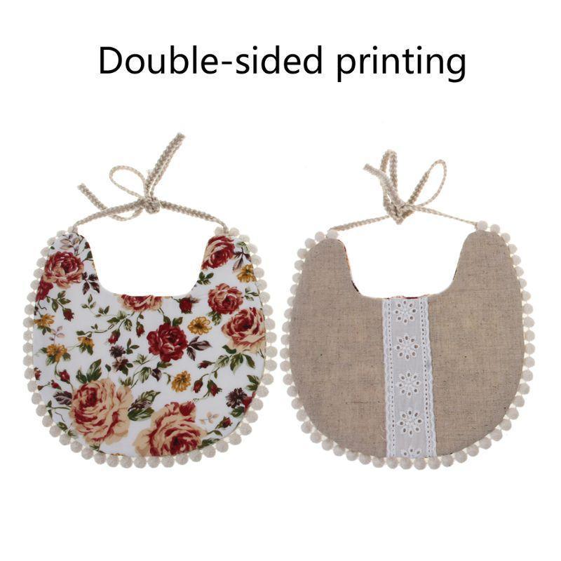 Baby Floral Vintage Newborn Double Side Bandana Bibs For Boys And Girls