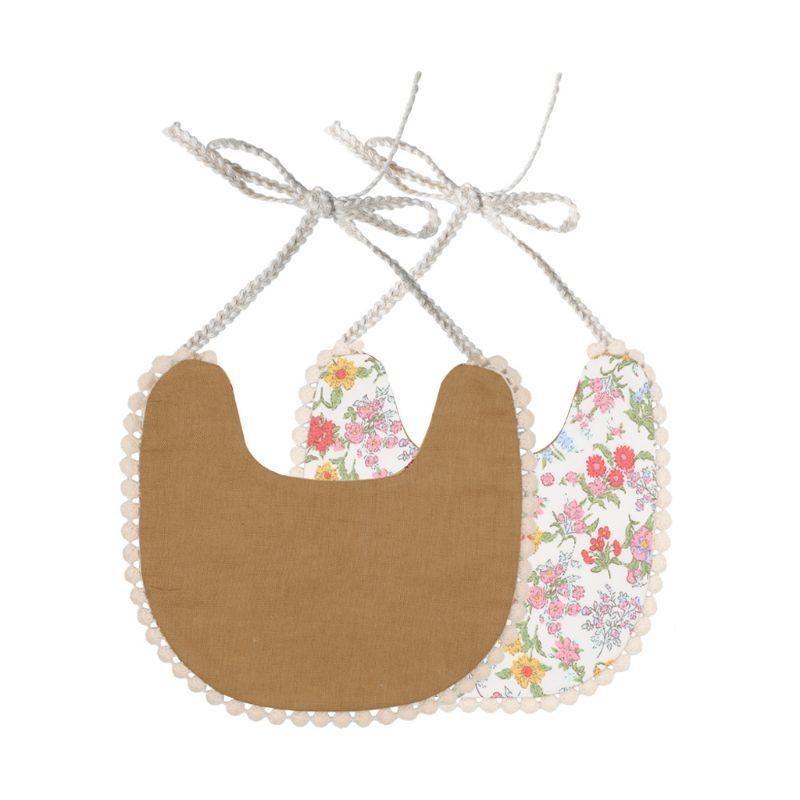 Baby Floral Vintage Newborn Double Side Bandana Bibs For Boys And Girls