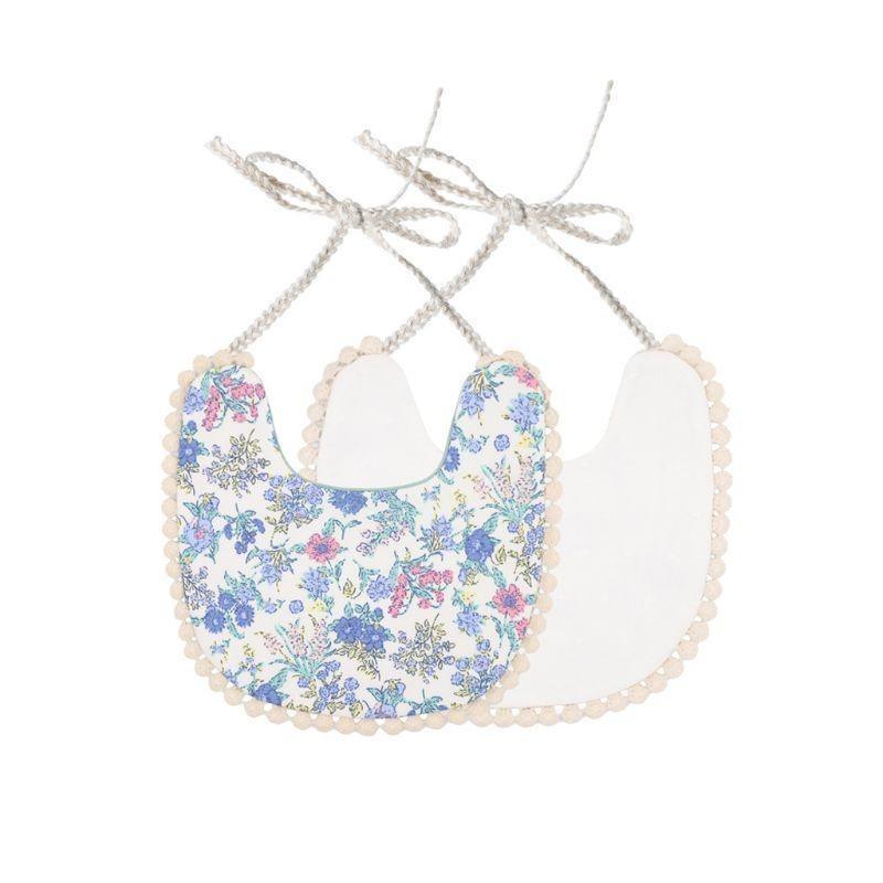 Baby Floral Vintage Newborn Double Side Bandana Bibs For Boys And Girls