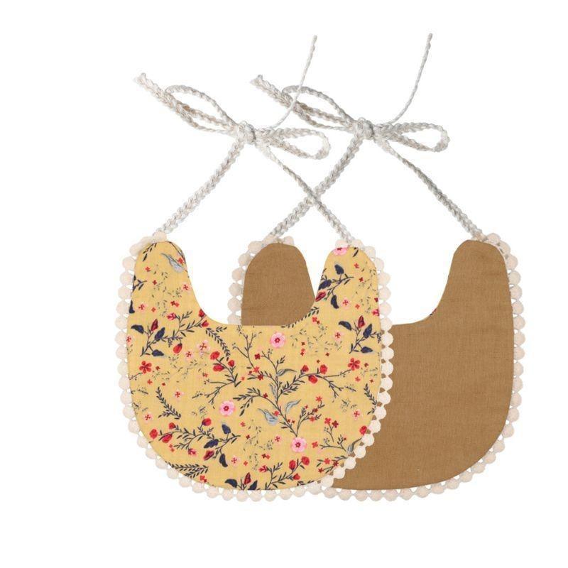 Baby Floral Vintage Newborn Double Side Bandana Bibs For Boys And Girls