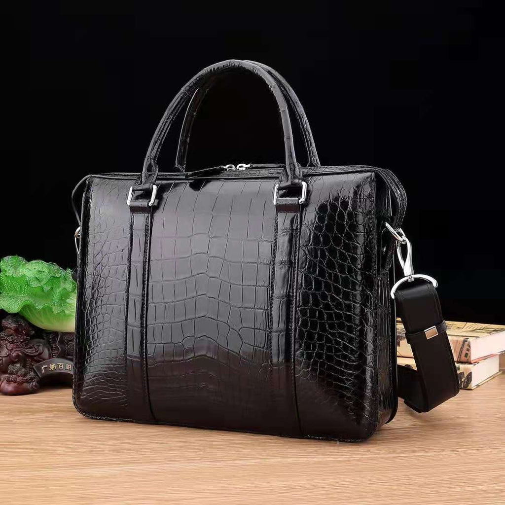 Crocodile belly Briefcase Handmade Business Laptop Bag Men's