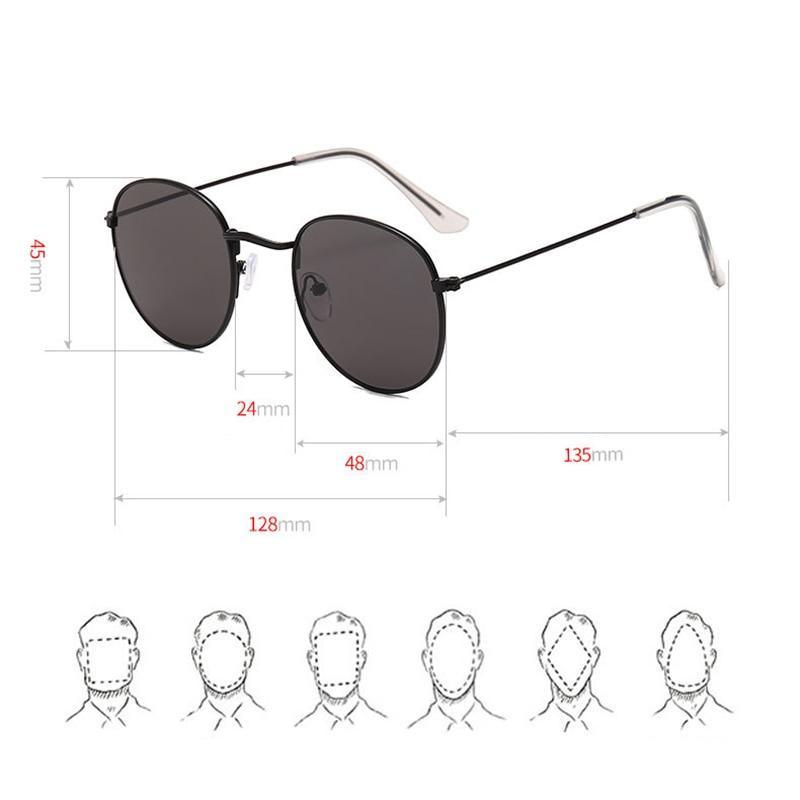 Classic Unisex Sunglasses Mirror Vintage Style With UV400 Protection