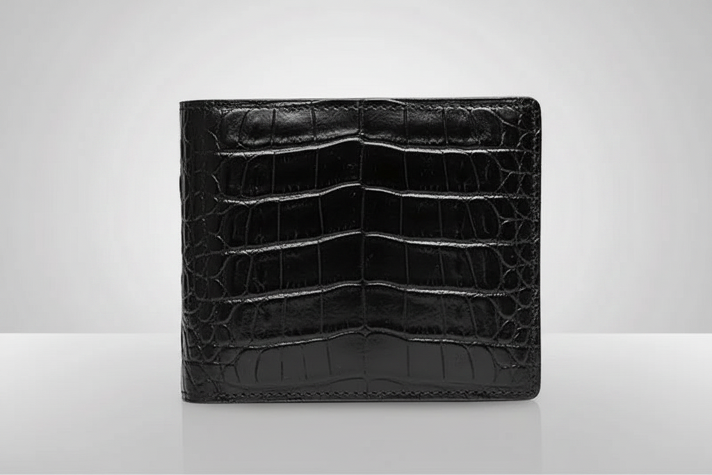 100% genuine alligator skin leather men's wallet luxury money clip
