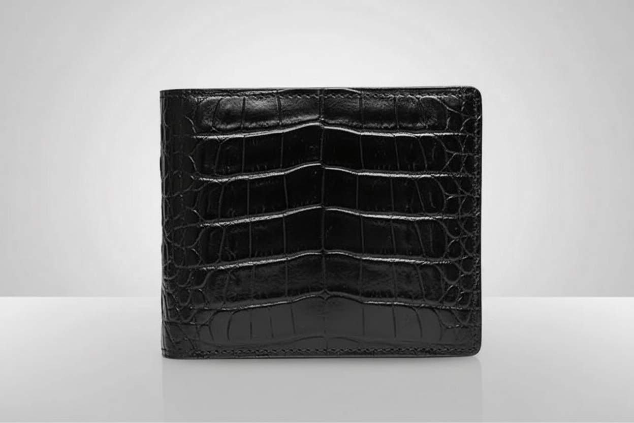 100% genuine alligator skin leather men's wallet luxury money clip