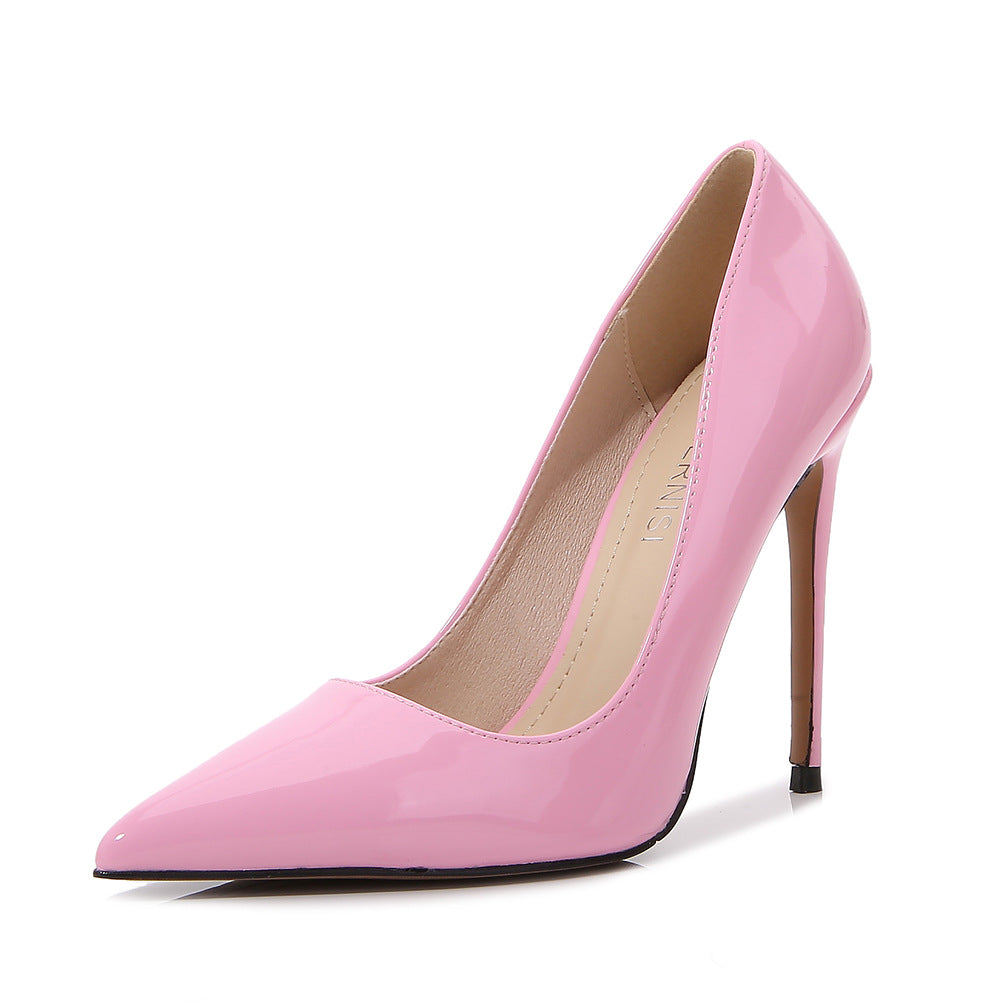 Patent Leather Pointed Stiletto High Heels Women's