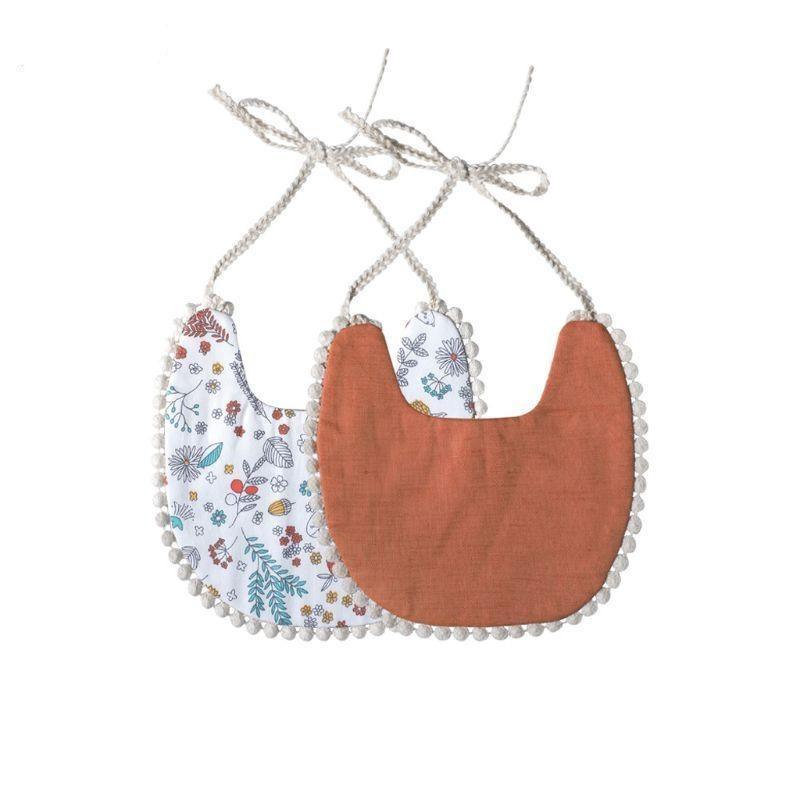 Baby Floral Vintage Newborn Double Side Bandana Bibs For Boys And Girls