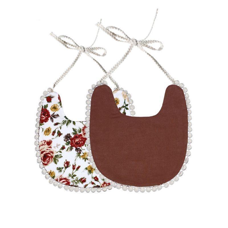 Baby Floral Vintage Newborn Double Side Bandana Bibs For Boys And Girls
