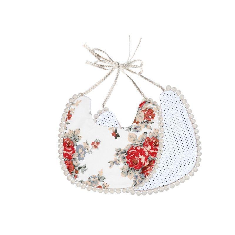 Baby Floral Vintage Newborn Double Side Bandana Bibs For Boys And Girls