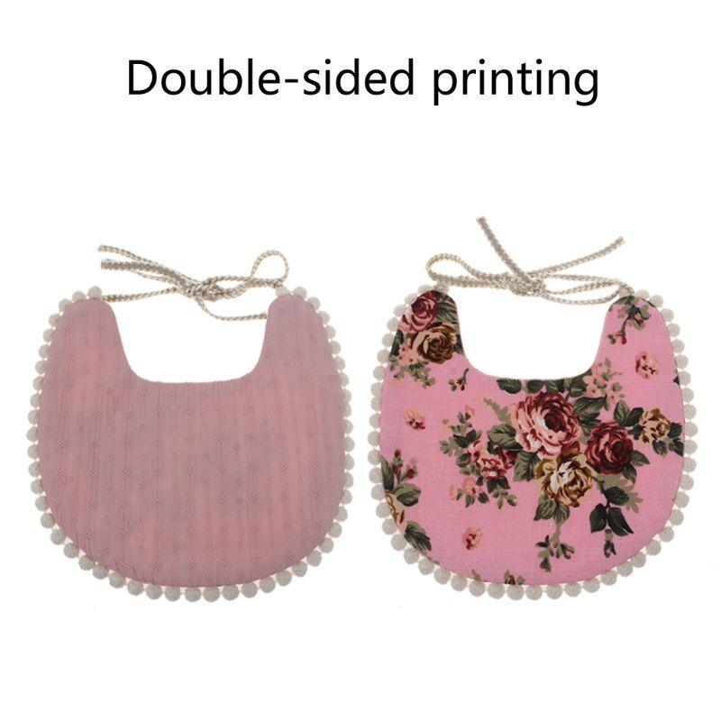 Baby Floral Vintage Newborn Double Side Bandana Bibs For Boys And Girls