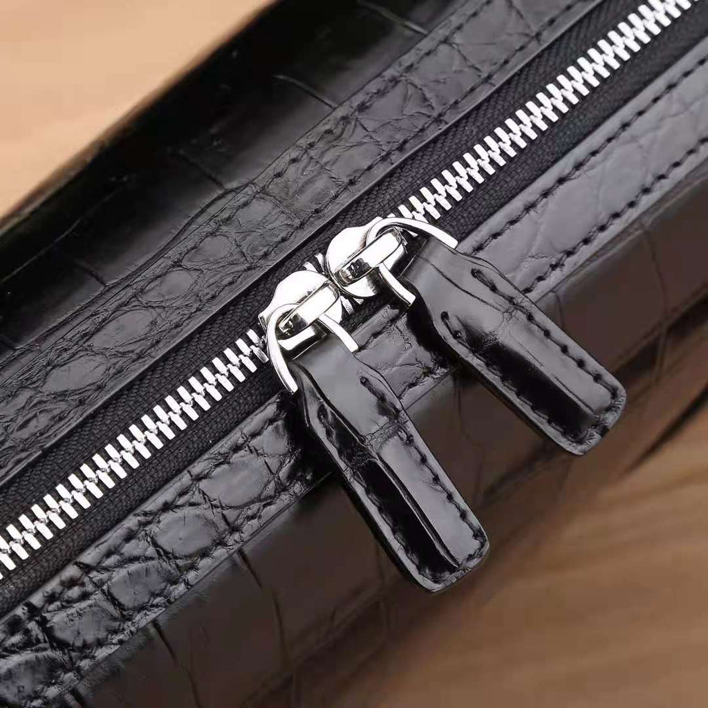 Crocodile belly Briefcase Handmade Business Laptop Bag Men's