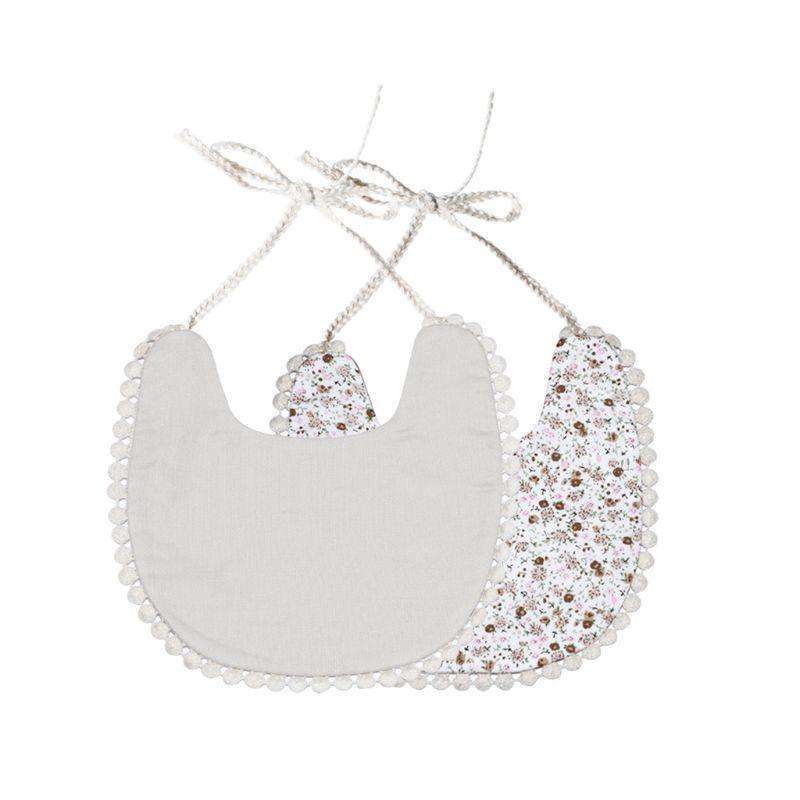 Baby Floral Vintage Newborn Double Side Bandana Bibs For Boys And Girls