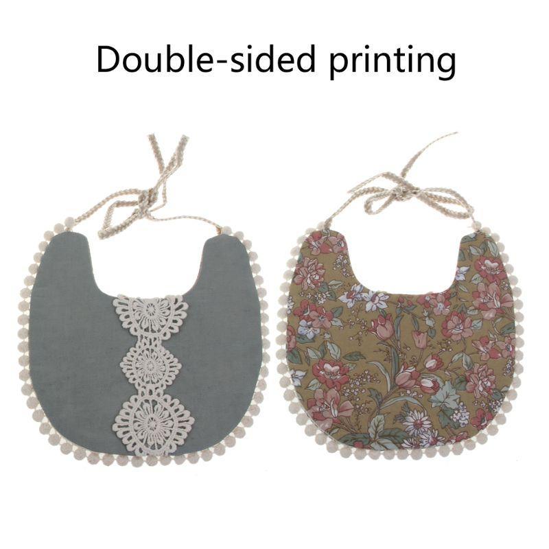 Baby Floral Vintage Newborn Double Side Bandana Bibs For Boys And Girls