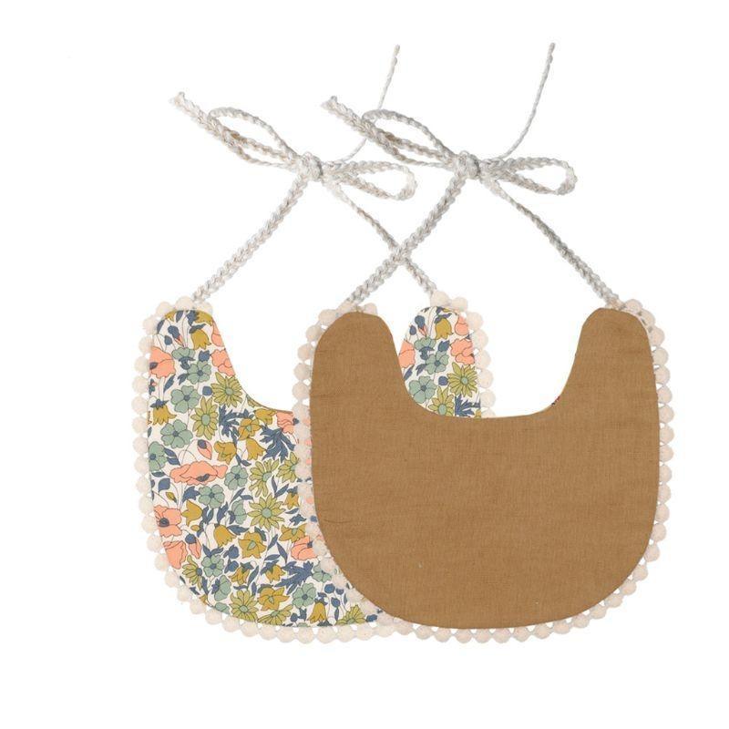 Baby Floral Vintage Newborn Double Side Bandana Bibs For Boys And Girls