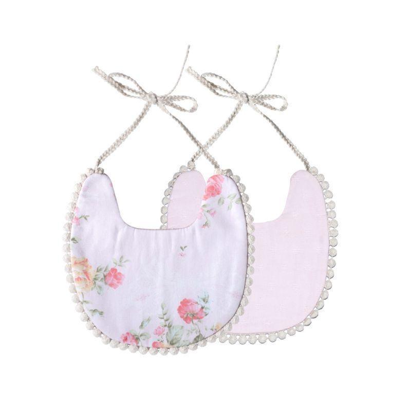 Baby Floral Vintage Newborn Double Side Bandana Bibs For Boys And Girls